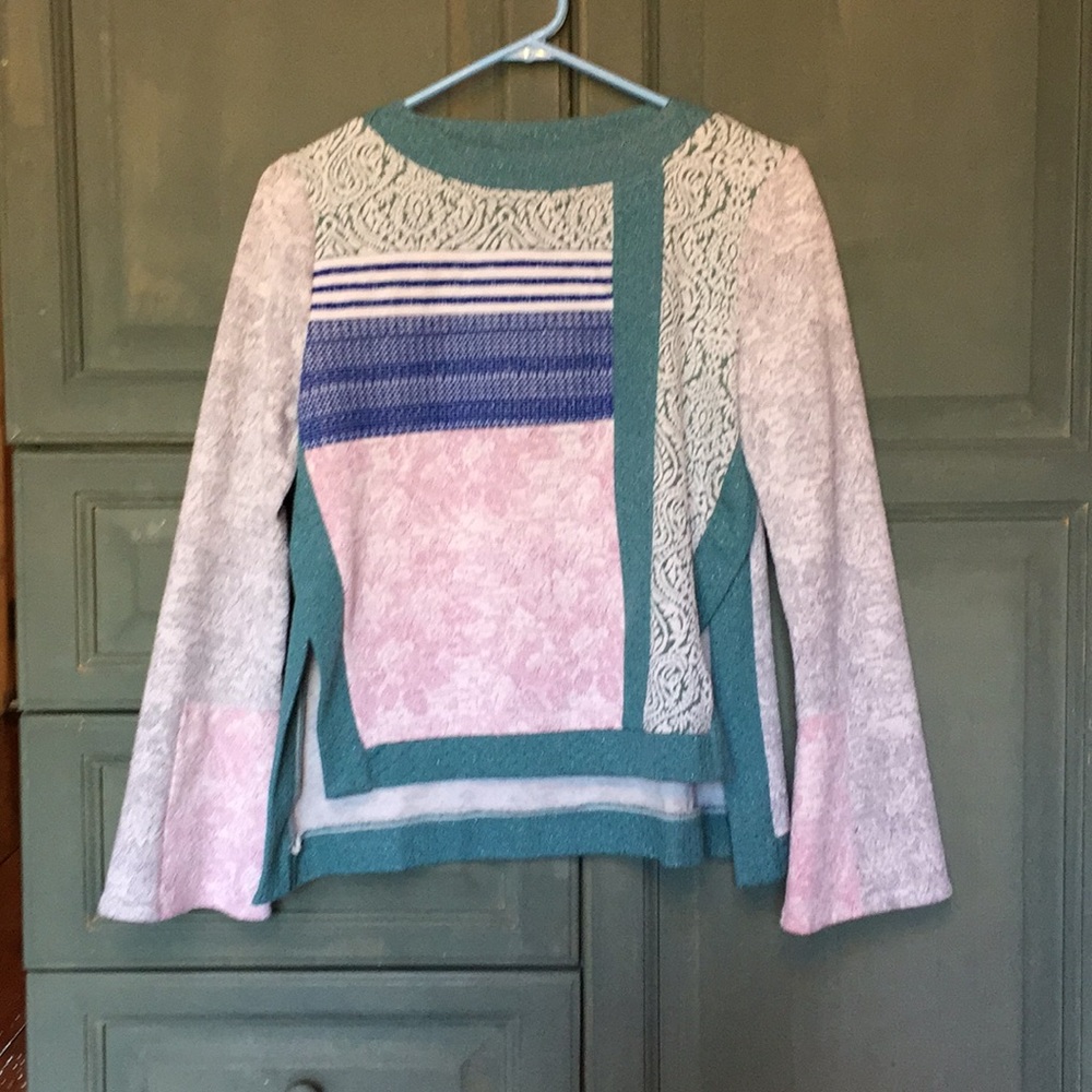 Mixed media long sleeve top